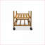 Chariot de service de cuisine | Bambou contemporain | Tablettes à 3 niveaux, tiroirs, roulettes | L 14,5 po x P 15 po x H 34,5 po | Naturel | Bambou