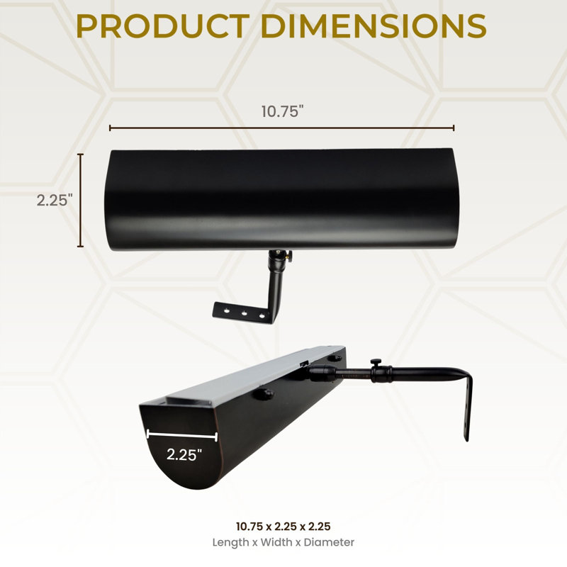 10.75'' Dimmable LED Wall Mounted Picture Light with Remote, Black