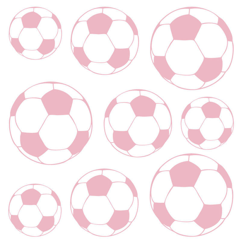 Adhésif décoratif ballons de soccer, H 41 po x l 40 po x P 0,01 po, Rose œillet