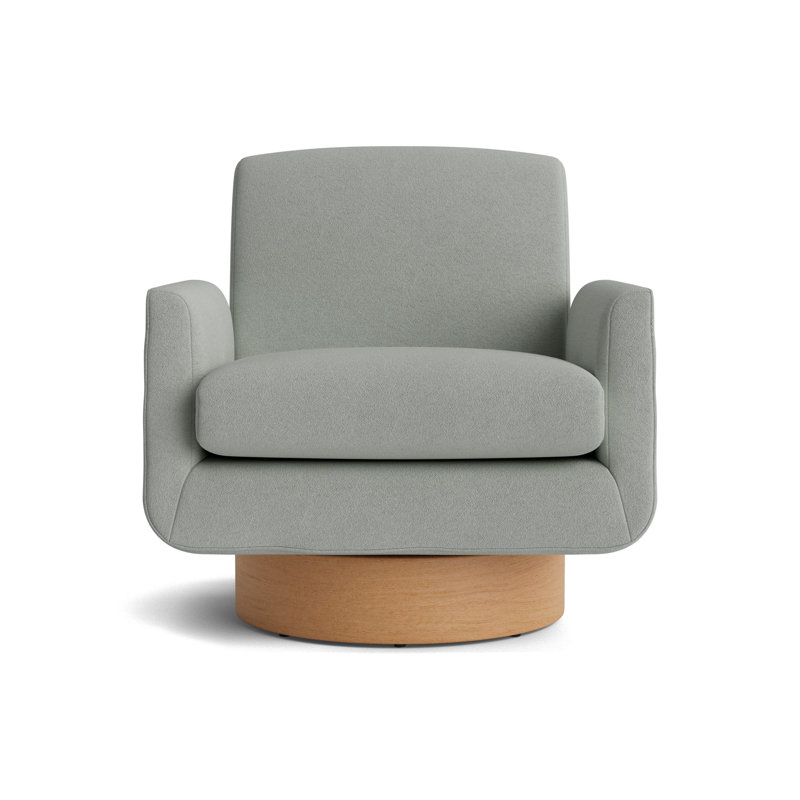 Supernova Full Swivel Chair, Performance Boucle - Mineral Green, Natural