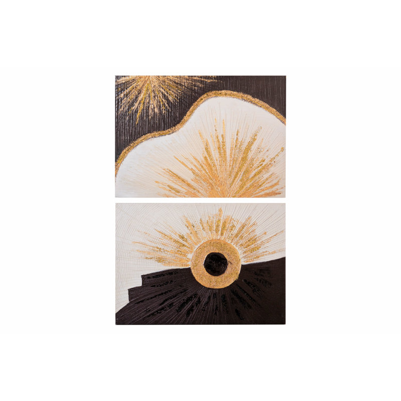 Abstarct Set 2 Canvas 40% Hand Painted 70X3X50 Cm - 2 Piece Wrapped Canvas Print Set