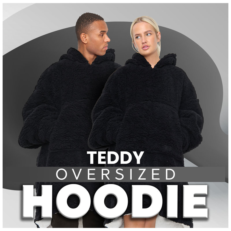  Teddy Hoodie (Compress) (1 Size), Black
