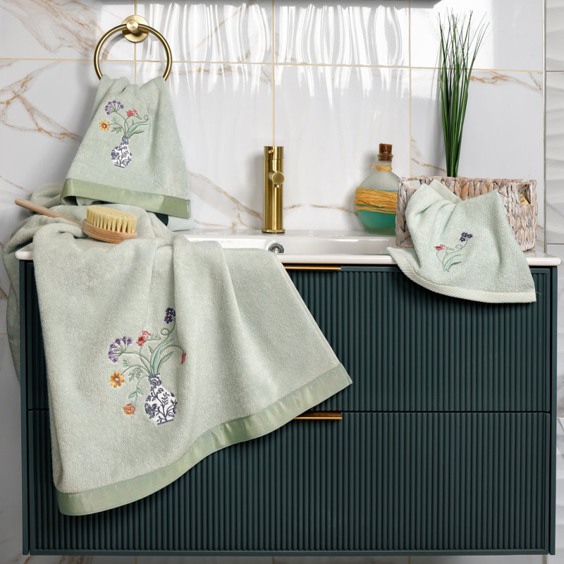 Turkish Cotton Hand Towel, Aqua, Hand Towels - 2 Pack