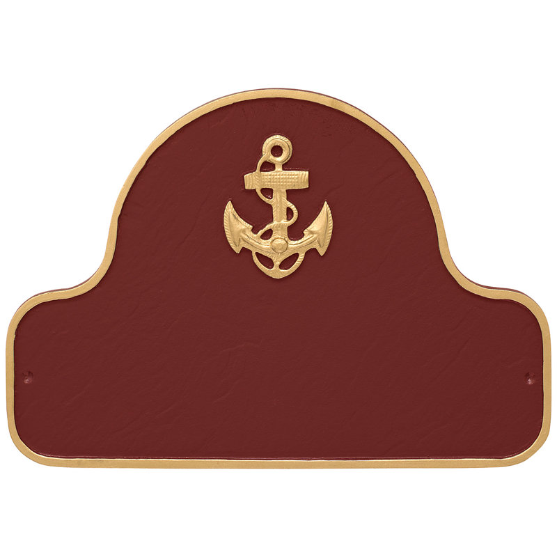 Plaque d'adresse Anchor Arch, Rouge brique / Or, Oui