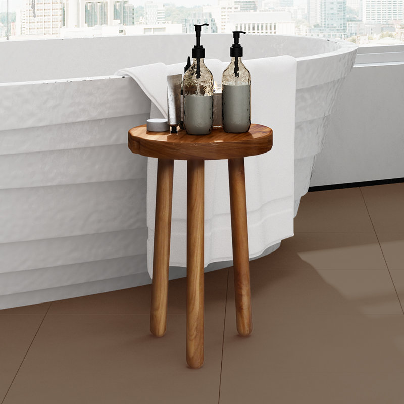 Round  Wood Plant Stand, 18" H x 11.8" L x 11.8" D