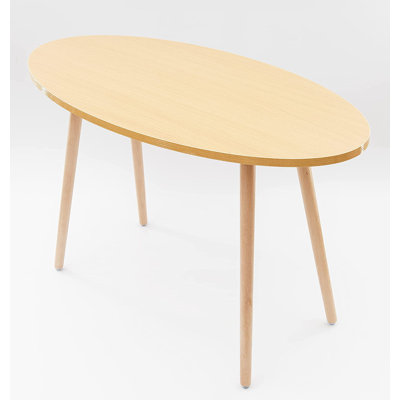 Corrigan Studio® - Table d'appoint ovale moderne, table de bout pour petits espaces, salon, bureau, balcon, table de bout industrielle pour café, ordinateur portable - blanc…