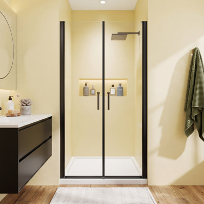 Porte de douche à double pivot 40-42 "x 72" avec verre trempé 1/4 "