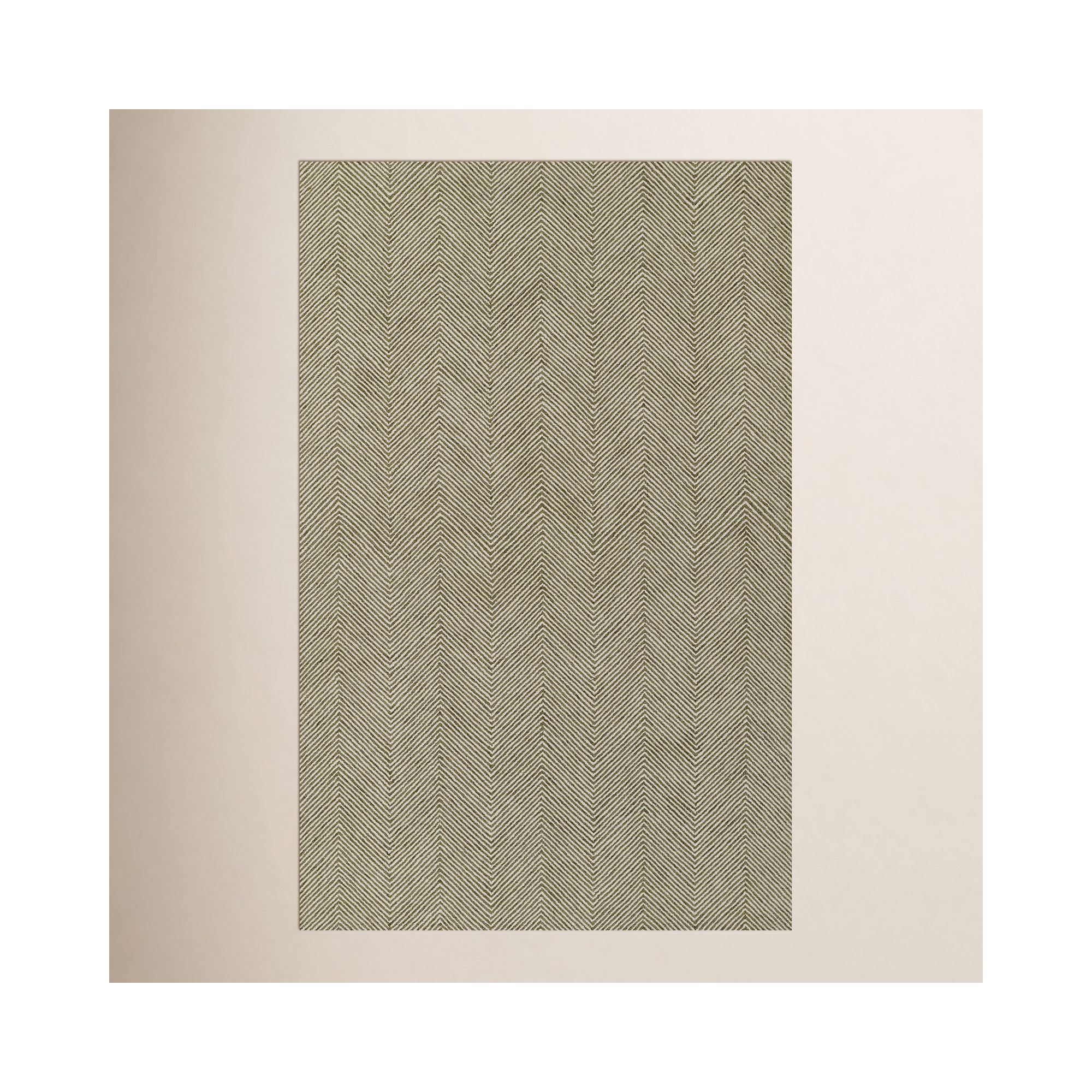 Cerro Handmade Wool Green Rug, Rectangle 3'6" x 5'6"