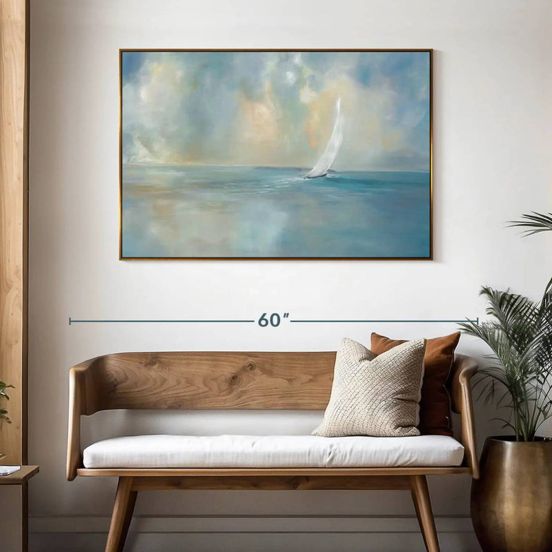 Cap sur la tête, 46 po x 31 po, Cadre flottant doré