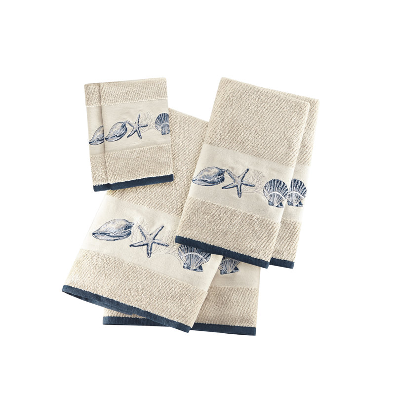 Ensemble de serviettes en coton jacquard brodé 6 pièces Bayside