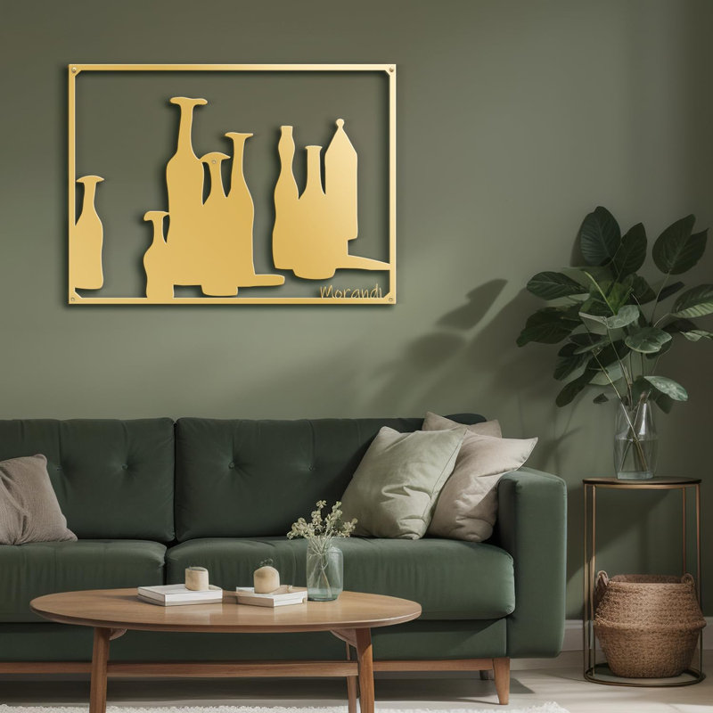 Décoration murale en métal, H 12 po x l 18 po x P 0,05 po, Or