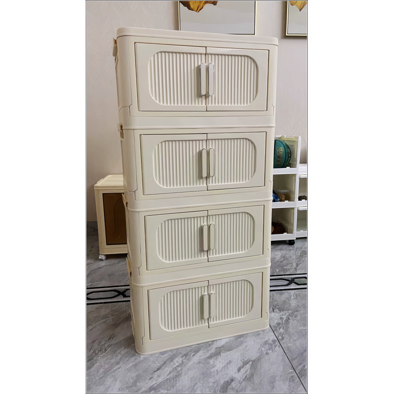 Armoire pliante en PP à 4 niveaux Snedicor, L 19,69 po x l 11,81 po x H 40,55 po