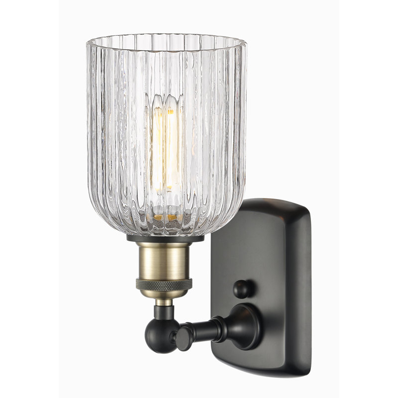 Northgate Steel Armed Sconce, Black Antique Brass, Seedy
