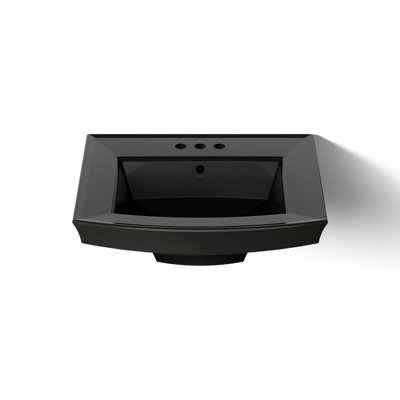 Archer® Vitreous China Rectangular Pedestal Bathroom Sink with Overflow