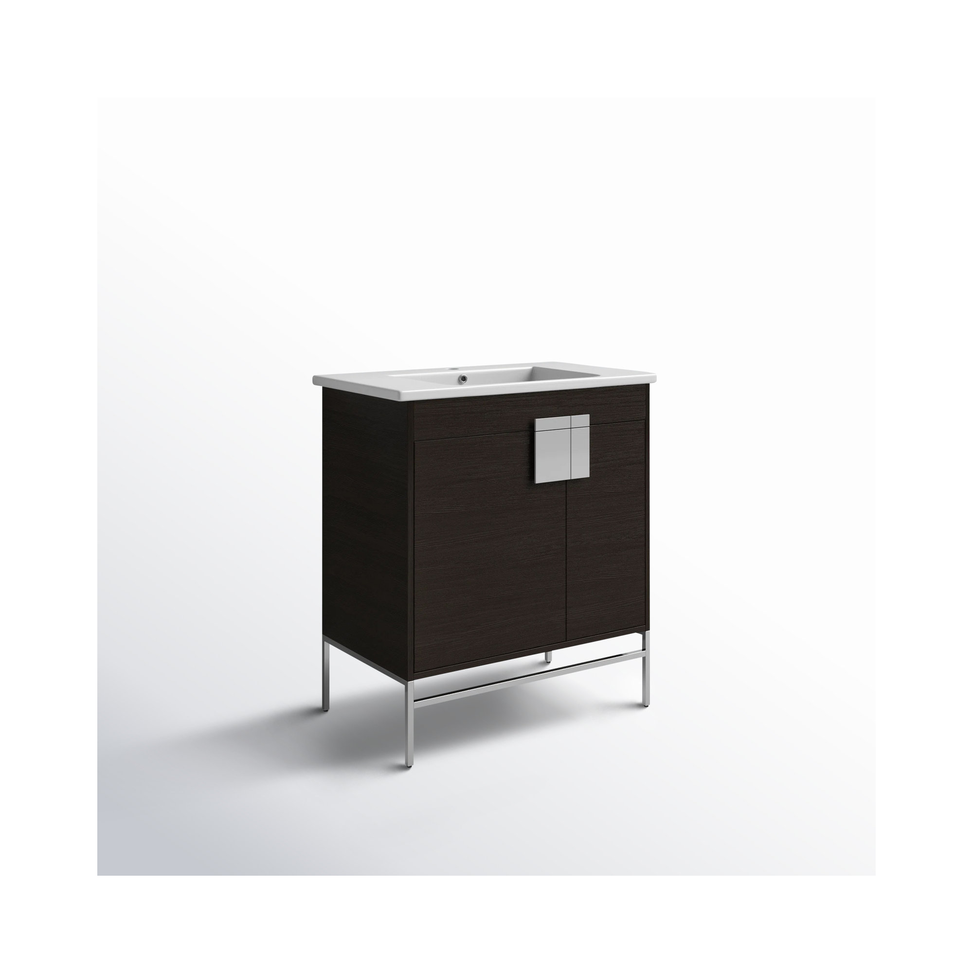 Maisie 30'' Single Bathroom Vanity, Black, Polished Chrome