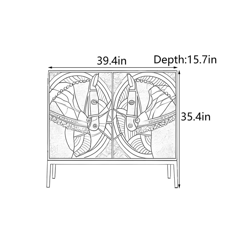 Console 39,4 po, H 35,4 po x l 39,4 po x P 15,7 po