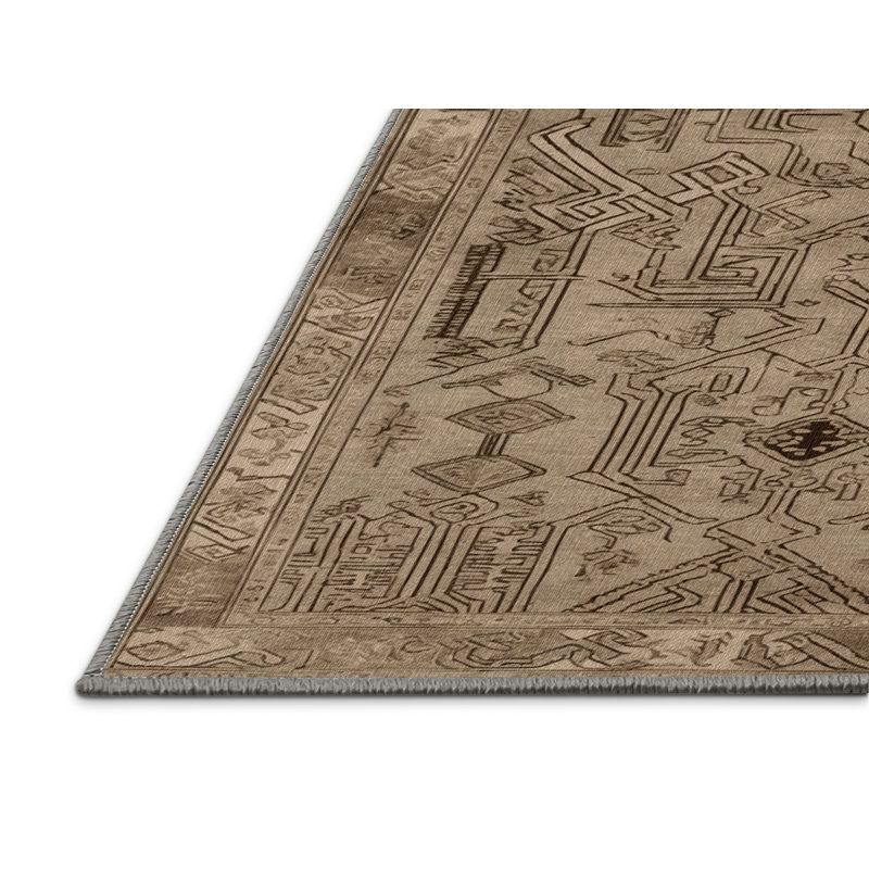 Tapis gris art déco lavable à la machine