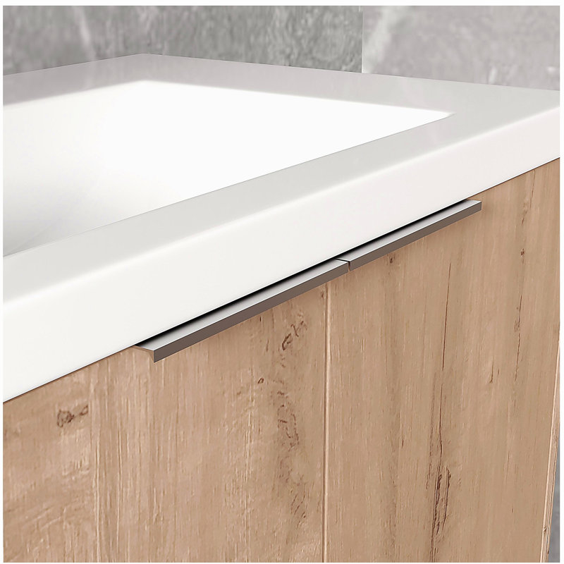 Meuble-lavabo mural avec lavabo et armoire latérale, porte à fermeture en douceur, armoire combinée, 30"