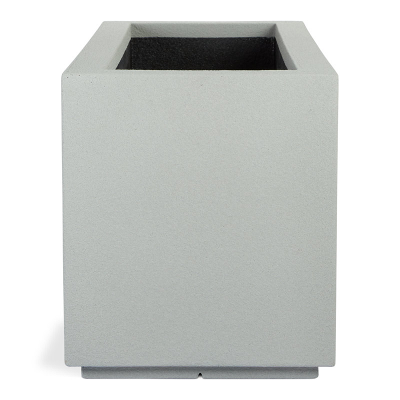 Milan Tall Polymer Box, 19"H x 46"W x 17"D, Concrete Gray