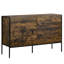 Oscar 6 Drawer Wide Industrial Chest of Drawers With Metal Frame-549436242