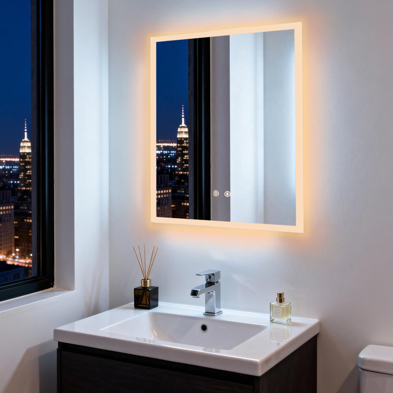 Backlit Led Wall Mirror, 45 cm H x 60 cm W