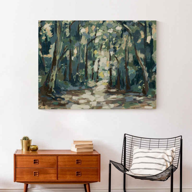 Impression sur toile abstraite bleue et verte, H 30 po x l 40 po