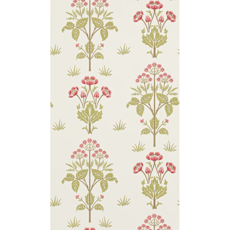 Meadow Street Wallpaper, Rose/Olive