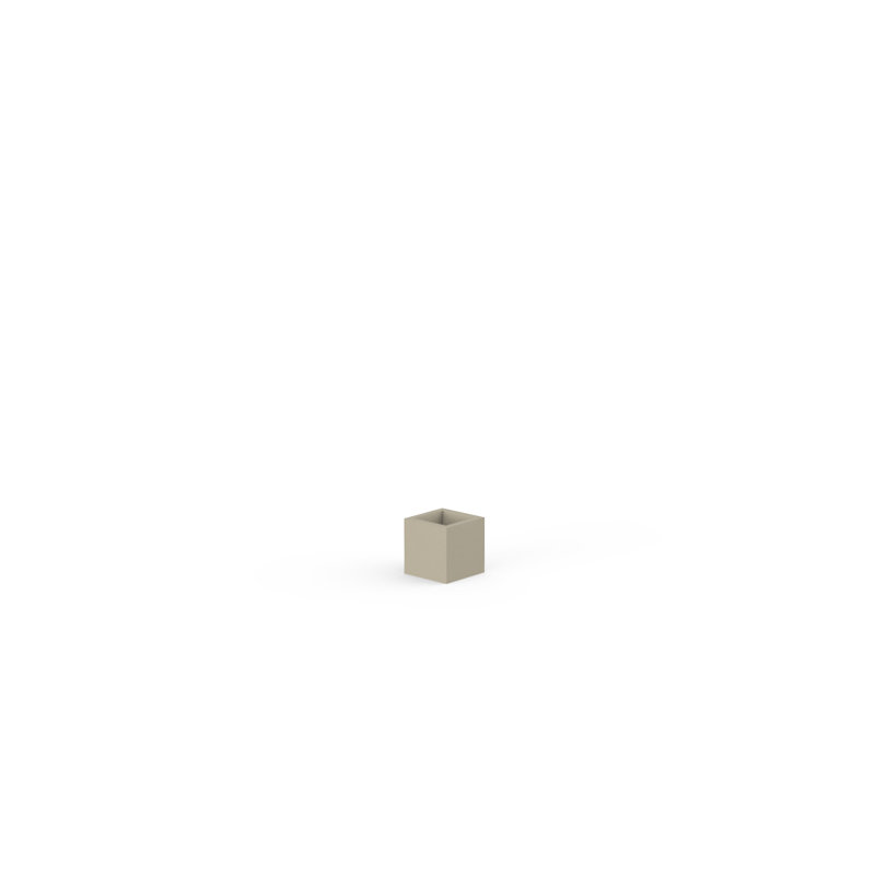 Nano Resin Pot Planter, 4" H x 4" W x 4" D, Ecru