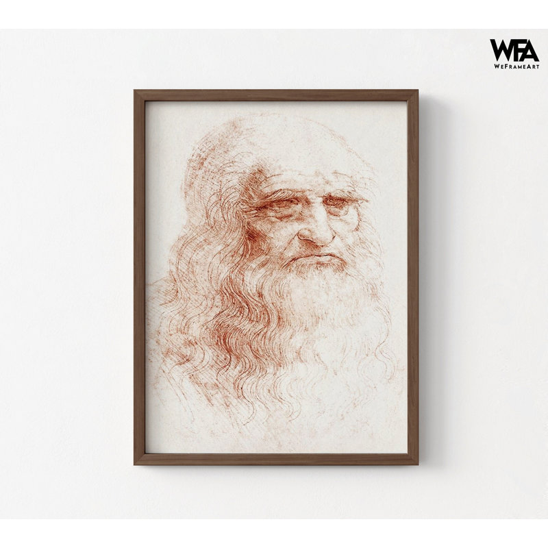 Autoportrait 1512 par Leonardo Da Vinci, décor de portrait d'artiste classique, bibliothèque murale Master Art, affiche de classe Math