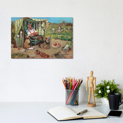 Nap On The Allotment 1 Piece Wrapped Canvas Wall Art