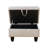 Grey White Corduroy Storage Ottoman, Tufted Upholstered Footrest with Solid Wood Frame for Living Room