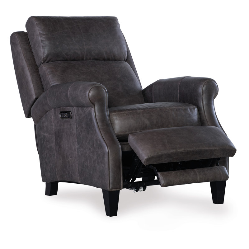 Fauteuil inclinable électrique RC avec appui-tête électrique, Cuir véritable plomb de sacoche