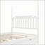 Grand lit plateforme avec lit gigogne simple TG et 2 tiroirs de rangement, lit en bois classique avec tête de lit à broche, blanc-919692408