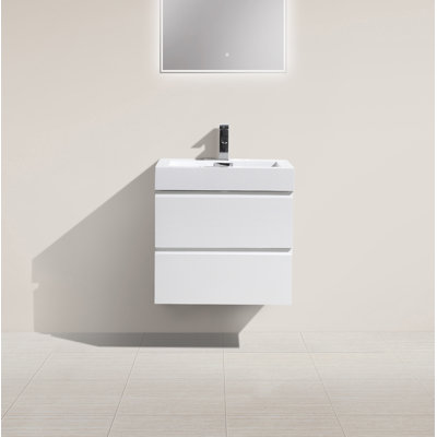 Base de meuble-lavabo simple 24 po mural seulement