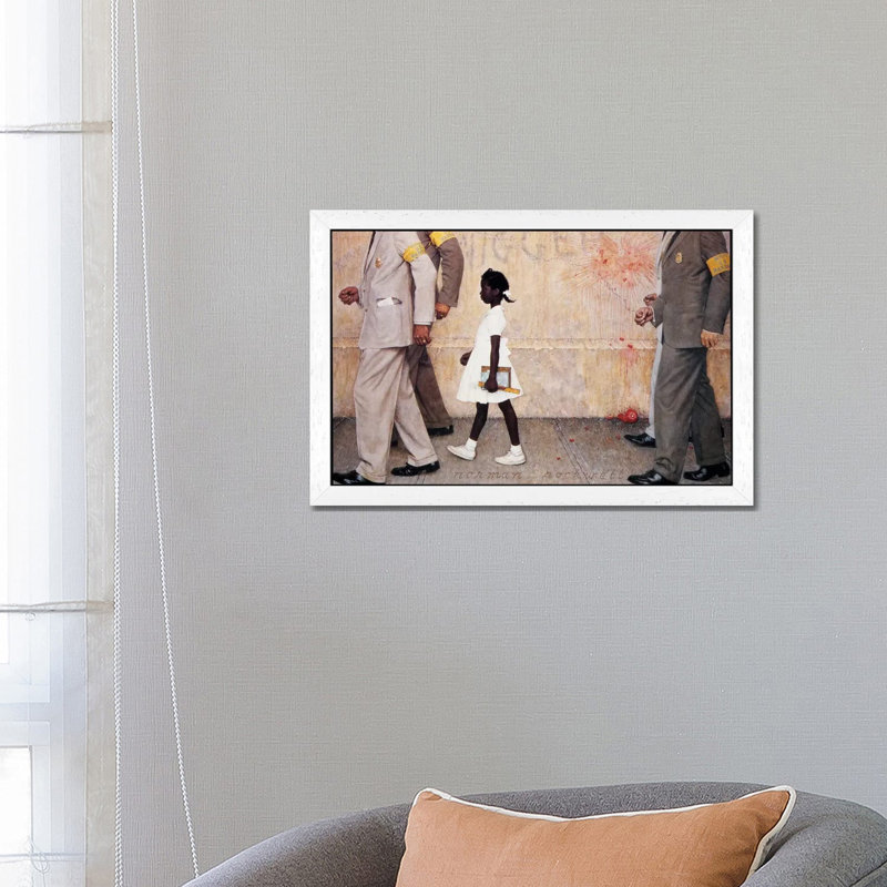 The Problem We All Live With (Ruby Bridges) by Norman Rockwell - Painting on Canvas, White Framed, 66.04 cm H x 45.72 cm W
