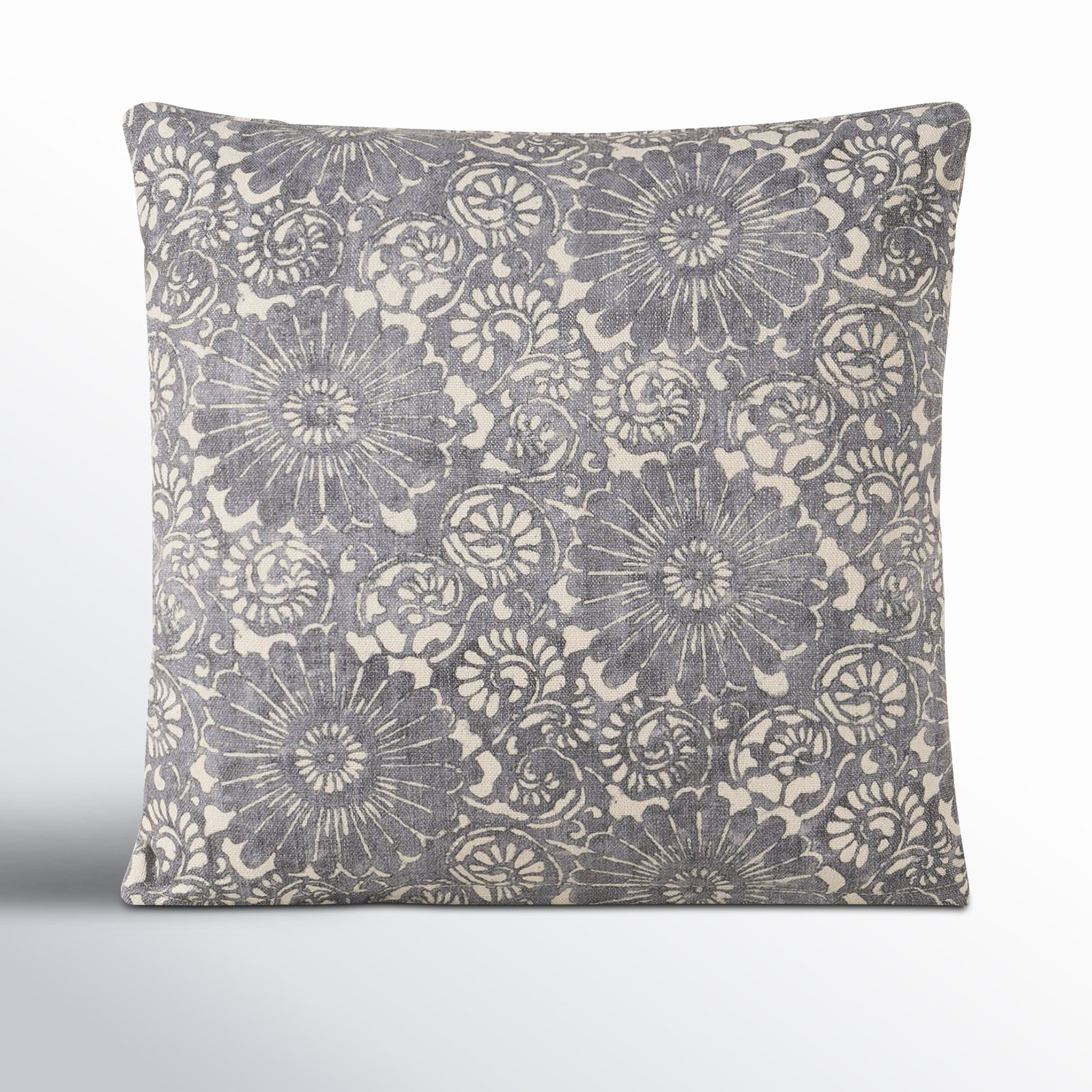 Hansah Pillow, Polyester, Square 18", Ink Floral