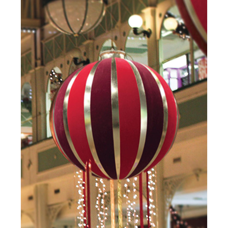 Décoration de boule de Noël extérieure commerciale gonflable, H 60 po x l 60 po x P 60 po