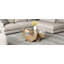 Table basse 35,4 "ronde en verre avec base de rangement géométrique Art Déco-855847331