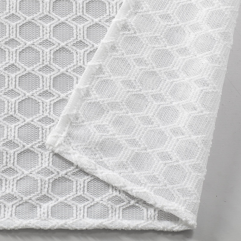 Rideau de douche Parker en chenille rouge, Blanc