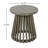 Modern Outdoor Wood Side Table With Grey Finish, 15.47 - Inch Diameter, Distinctive Base Design Rustic Coffee Surface, Suitable For Poolside Lounging-534394340-534394331