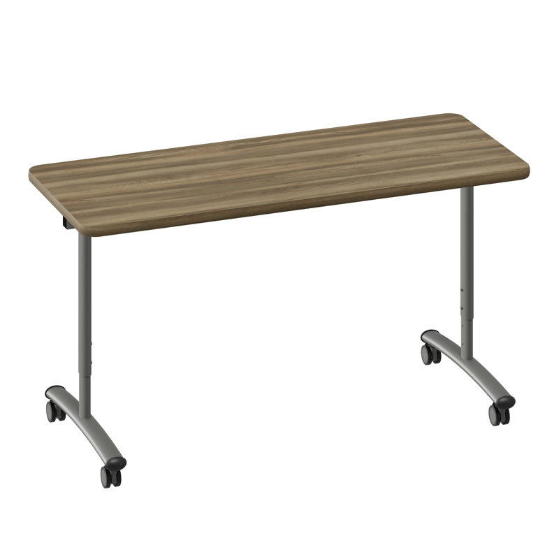 Table à plateau rabattable à haute pression de qualité supérieure, Noyer blanc colonial, H 38 po x L 60 po x l 24 po