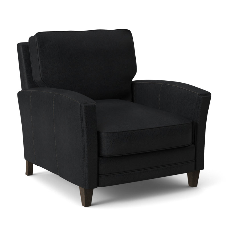 Zion Armchair, Cobblestone, Outsider Raven Genuine Leather
