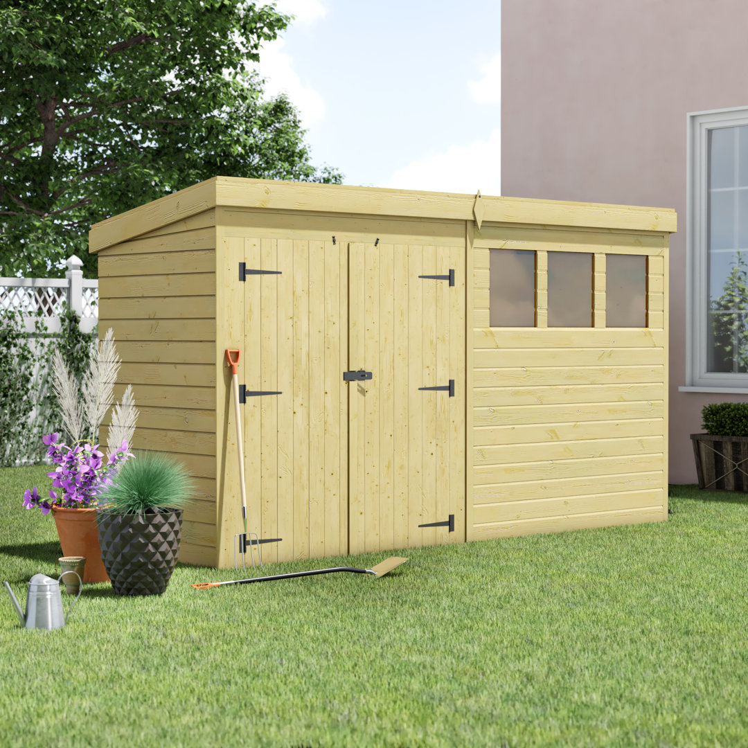 12 Ft. W x 4 Ft. D Shiplap Pent Wooden Shed