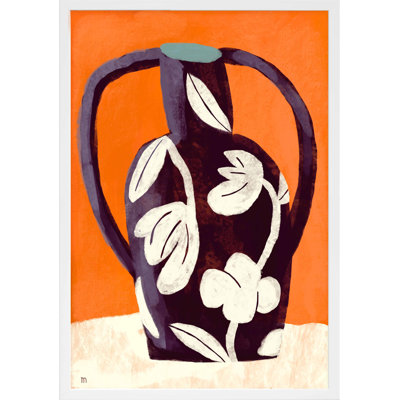 Black Vase White Flowers Print by Marco Marella
