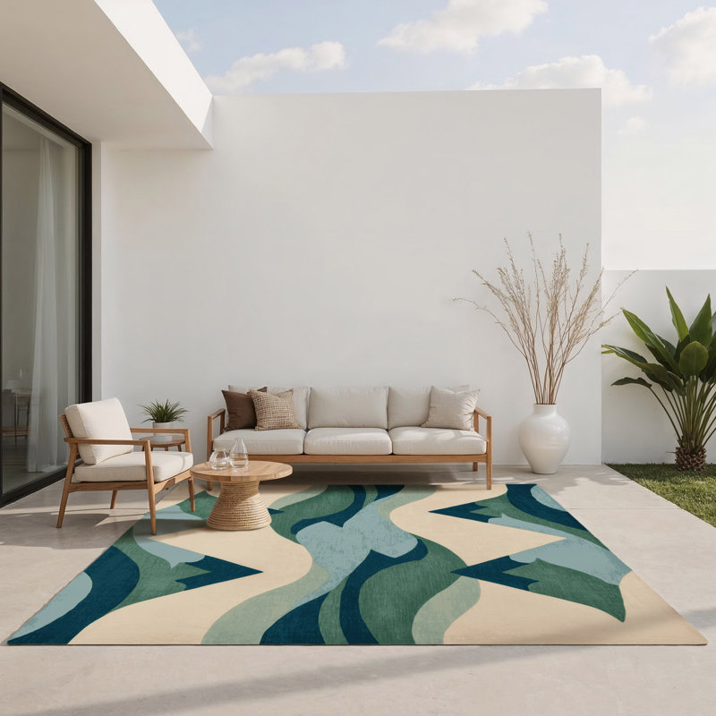 Tapis intérieur et extérieur Crescent Horizons, Rectangle 1 pi 6 po x 2 pi 6 po