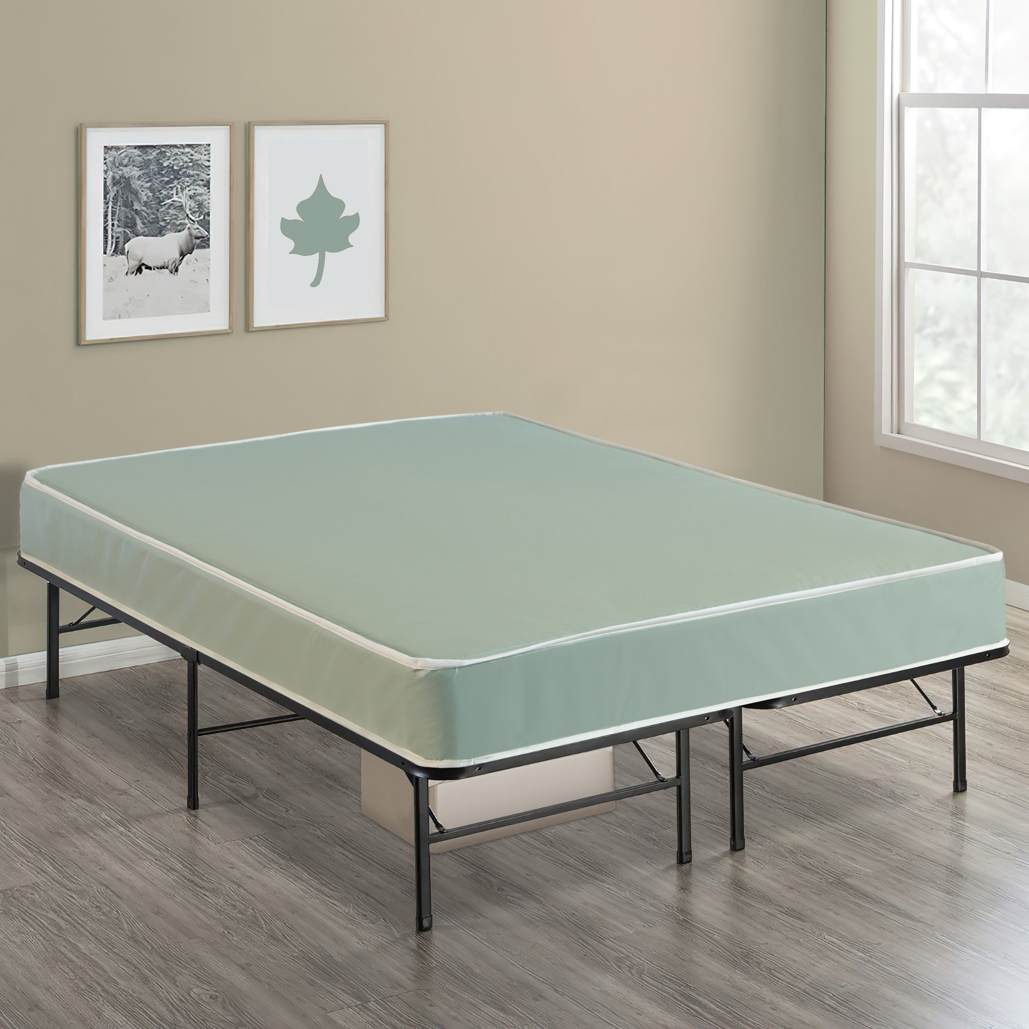 Spinal Solution 9Inch Vinyl Medium Tight Top Hybrid Mattress and 14