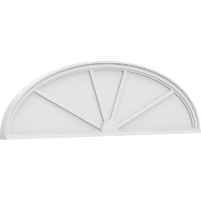 68"W x 18"H x 2"P Elliptical 4 Spoke Architectural Grade PVC Pediment