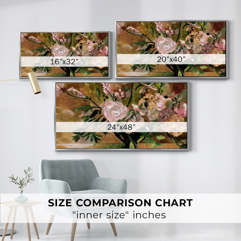 Le Bouquet II, toile tendue avec cadre, prête à être accrochée, Argent argent, H 21 po x l 41 po