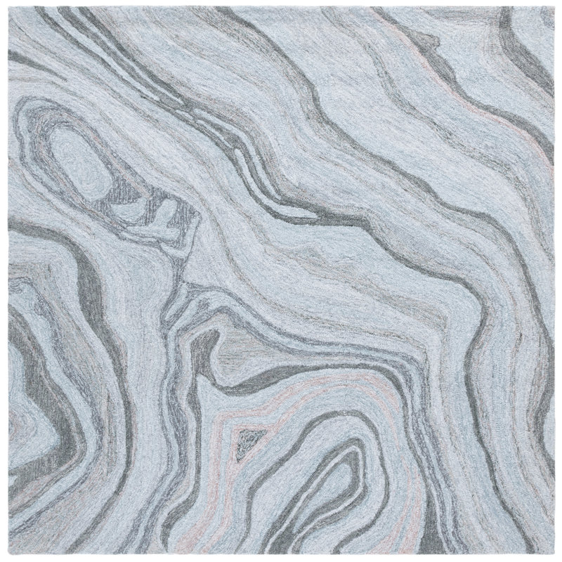 Jhenae Hand Tufted Performance Abstract Rug, Square 6'