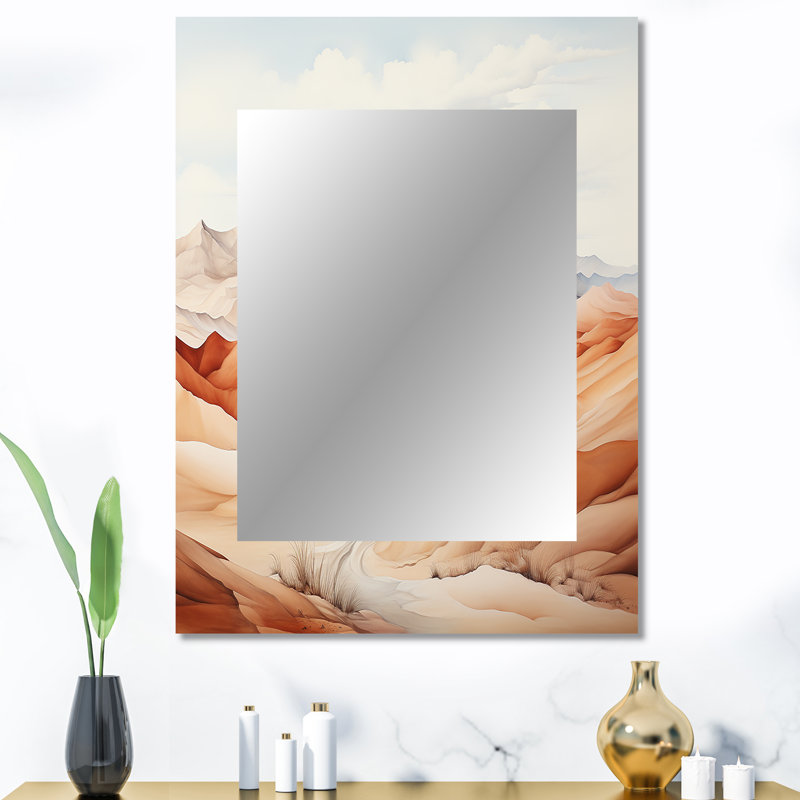 Saharas Desert Silence - miroir du désert, miroir mural décoratif global, impression d'art en métal, 40 po x 30 po